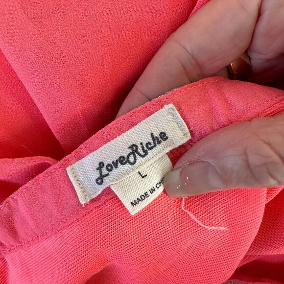 Love Riche Pink Flowy Sheer Maxi Attached Short Slip Silver Shimmer Waist L - Picture 9 of 12